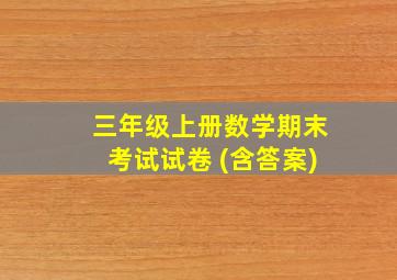 三年级上册数学期末考试试卷 (含答案)